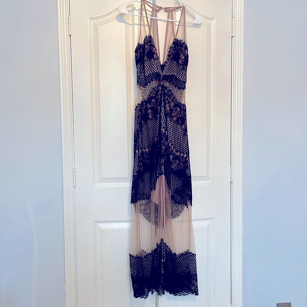 Hello Molly Black and Cream Lace Dress